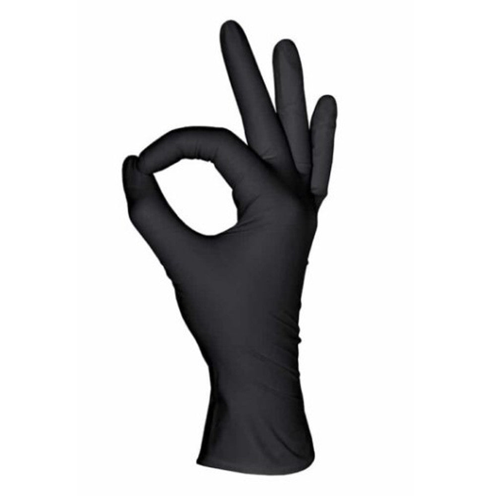 Нітрилові рукавички Nitrylex® Black чорні нестерильні, розмір S, (4,2 г.) - 100 шт