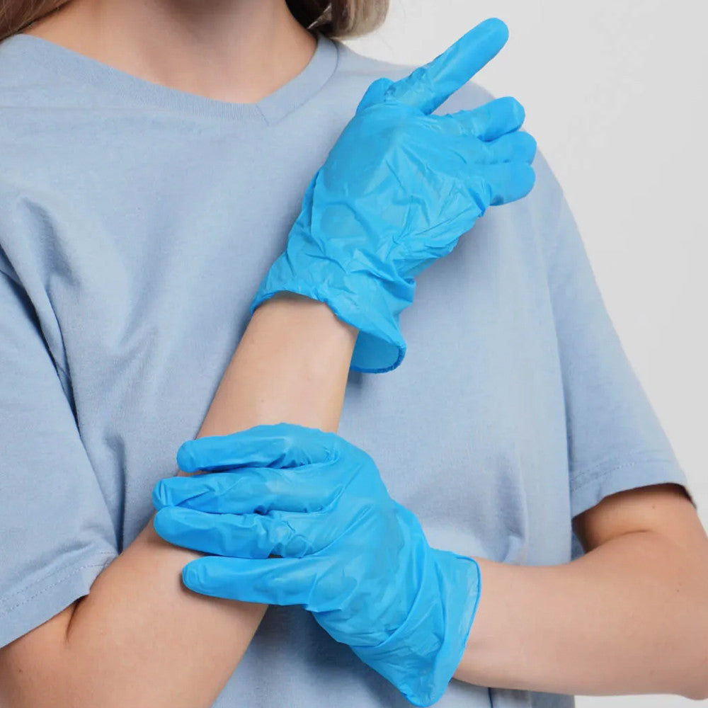 Рукавички нітрилові Mercator Medical Nitrylex Basic Сині, розмір S,(3.1 гр), 100 шт