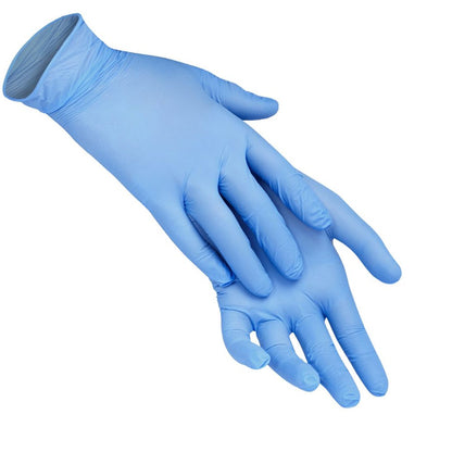 Рукавички нітрилові Nitrylex®, щільність 3.2 г. - PF PROTECT / basic - Сині (100 шт) M (7-8)