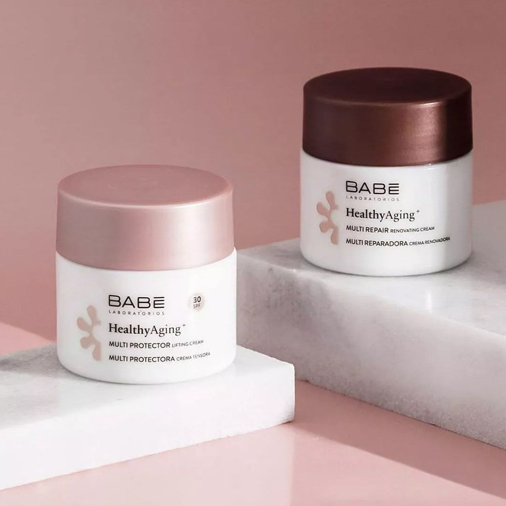 Крем мультифункціональний для зрілої шкіри обличчя 60+ Babe Laboratorios Healthy Aging Multi Action Cream For Mature Skin, 50 мл
