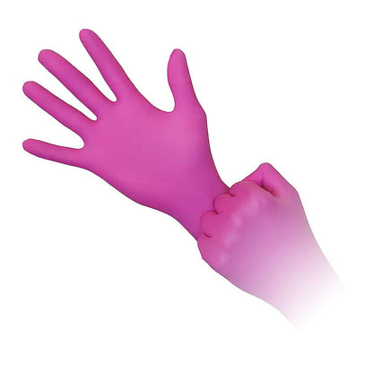 Рукавички нітрилові рожеві (3,5 г) Nitrylex Gloves pink L, 100 шт