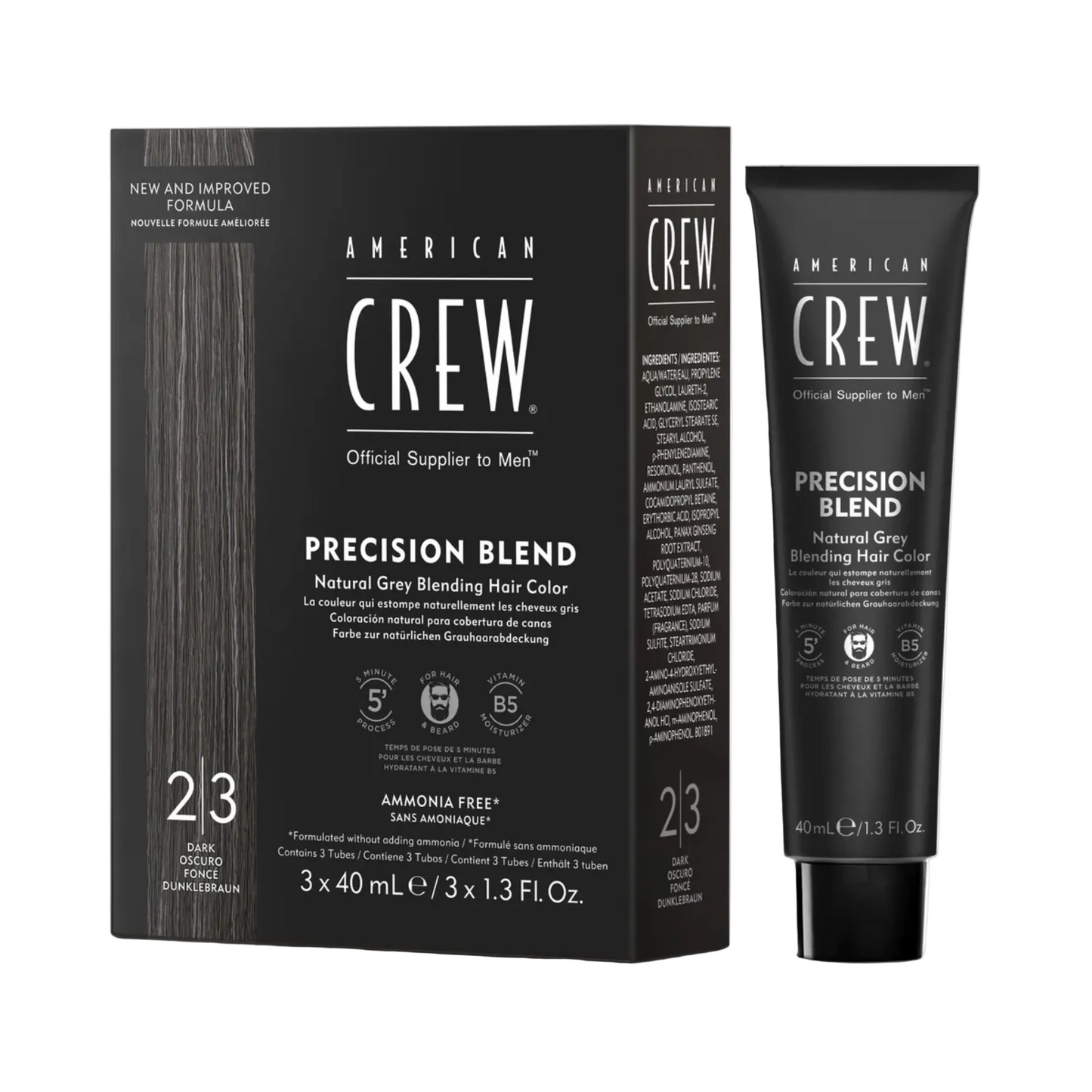 Система маскування сивого волосся для чоловіків (2-3) Dark American Crew 3*40 мл