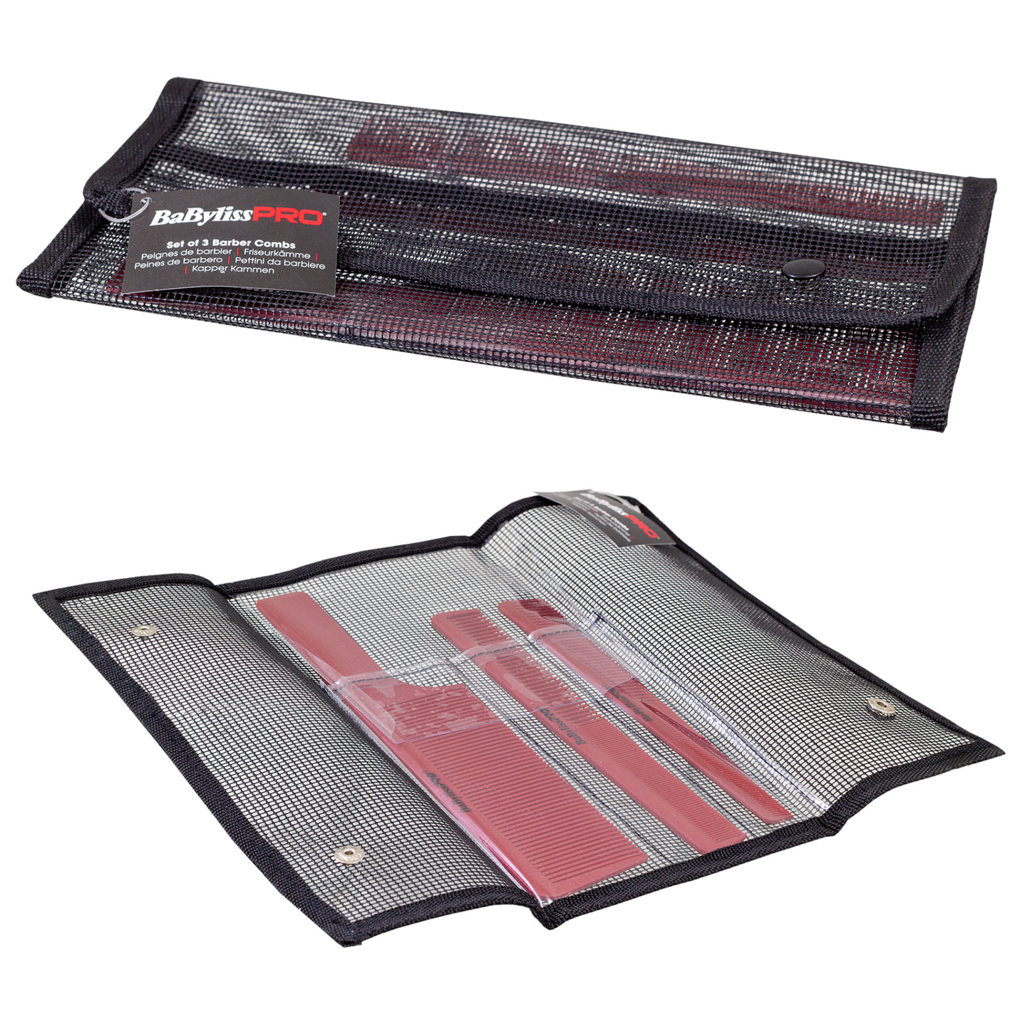 Набір професійних гребінців для стрижки з чохлом BaByliss PRO 3 шт