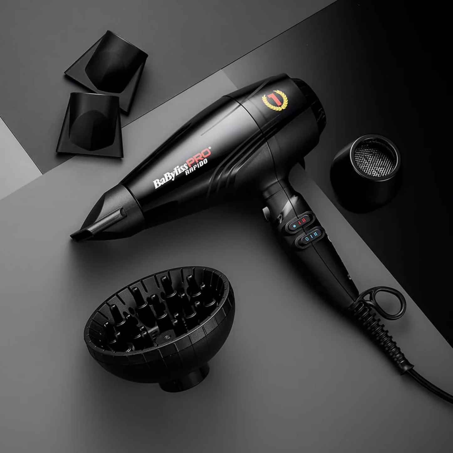 Фен для волосся чорний з іонізацією Rapido 2200W BaByliss Pro BAB7000IE