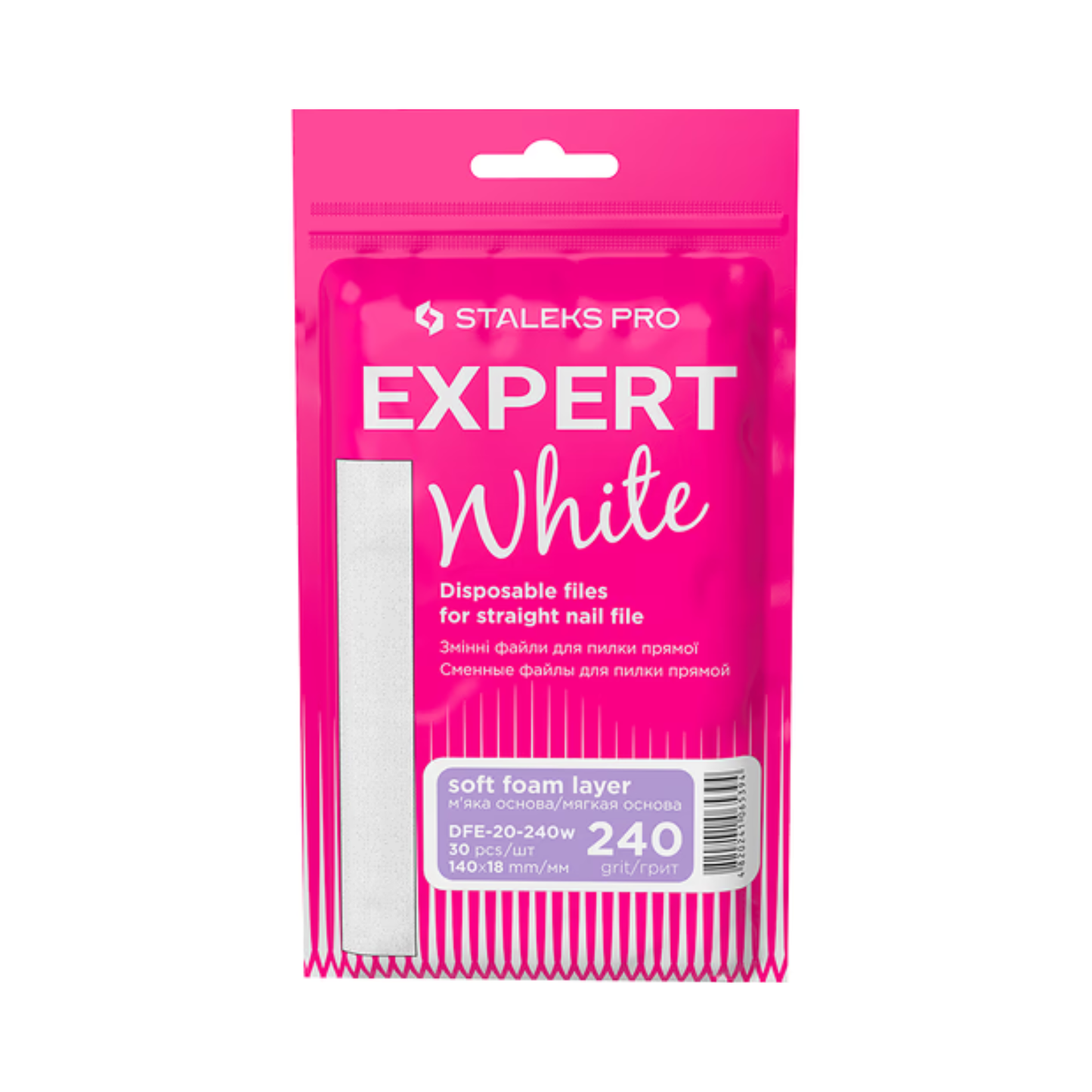 Змінні файли на м’якій основі для прямої пилки EXPERT 20 Staleks 240 грит 30 шт