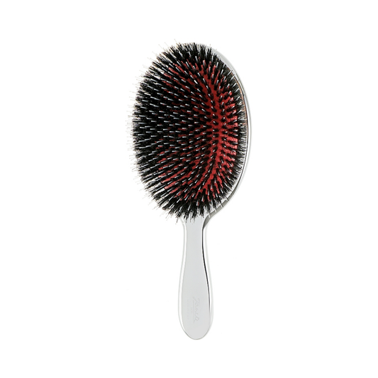 Щітка для волосся з натуральною щетиною кабана та нейлоном Silver Hairbrush Janeke XL
