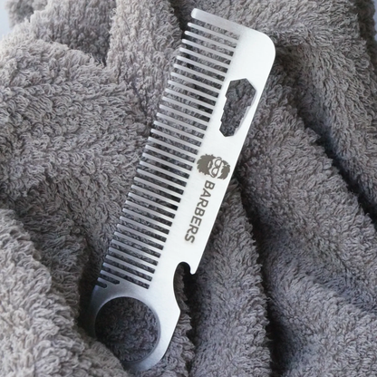 Гребінець металевий для бороди та волосся Metal Comb Barbers