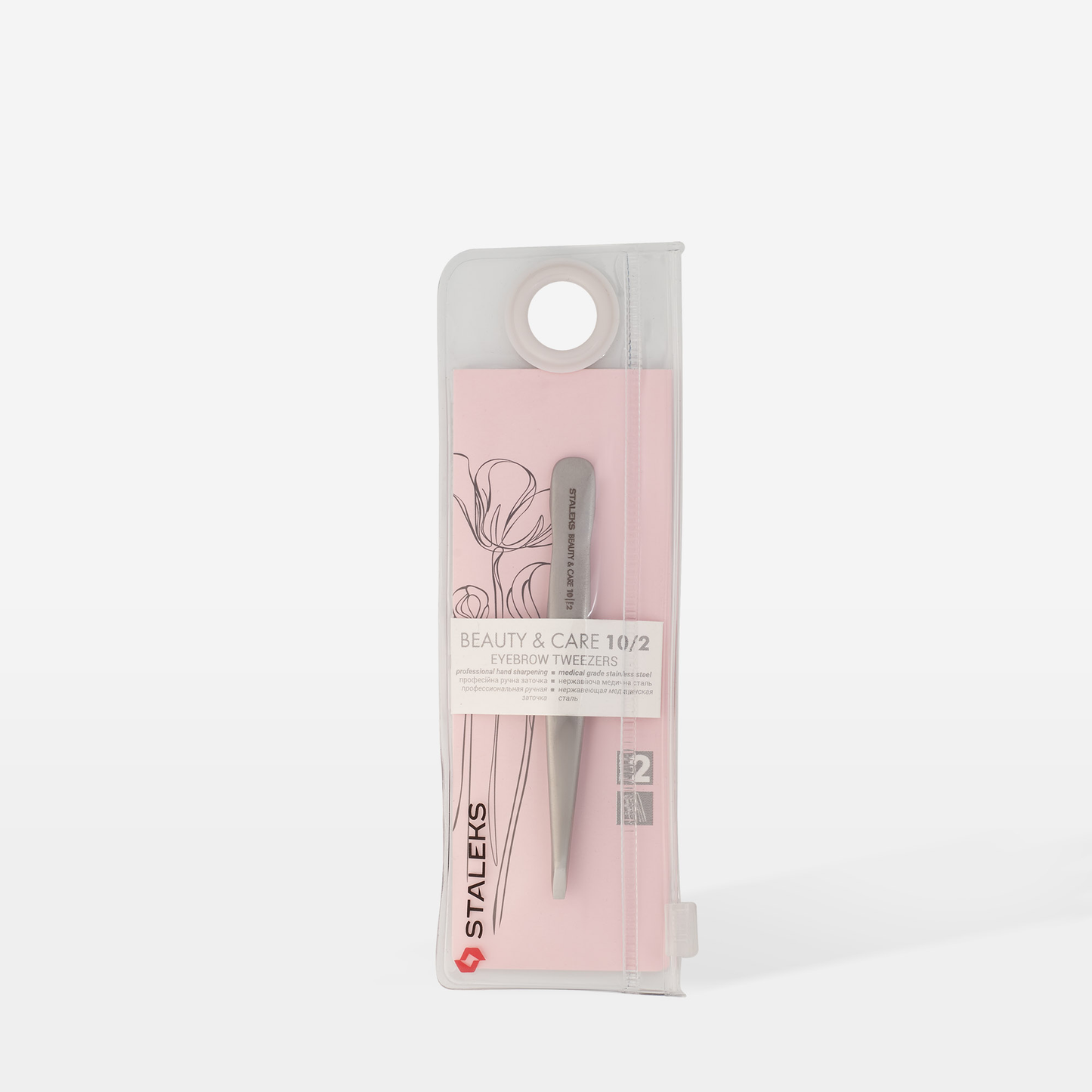 Пінцет для брів (вузький прямий) BEAUTY & CARE 10 TYPE 2 Staleks