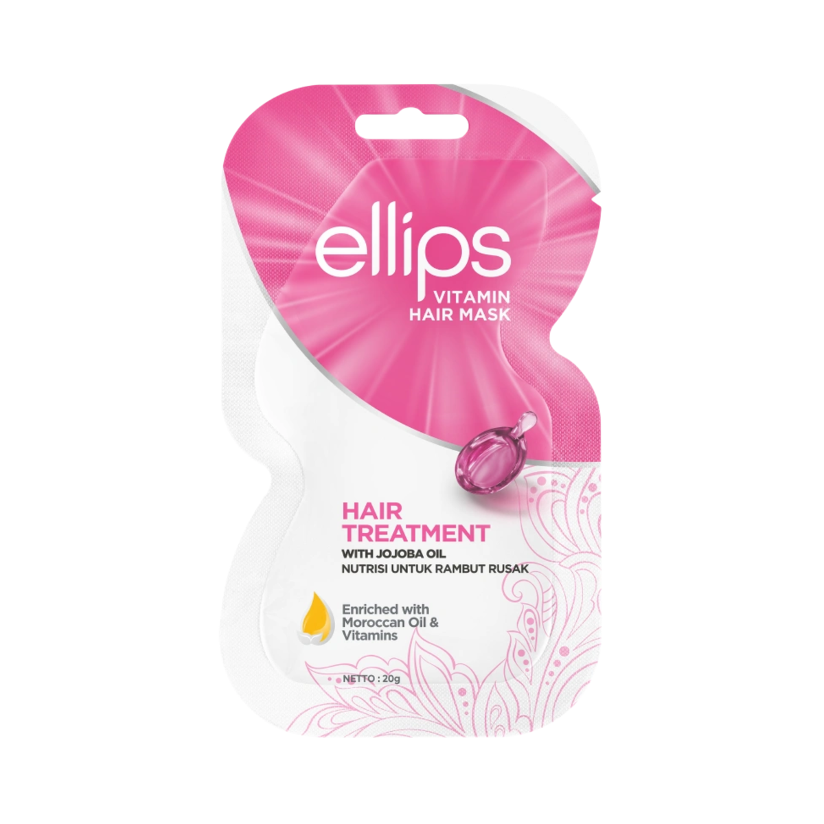 Маска для волосся з олією жожоба "Терапія для волосся" Vitamin Hair Mask Hair Treatment Ellips 20 гр