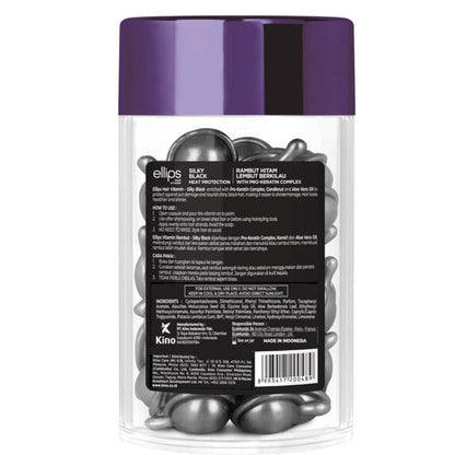 Вітаміни для волосся з Про-Кератиновим комплексом Шовкова ніч Ellips Hair Vitamin Silky Black, 50x1 мл