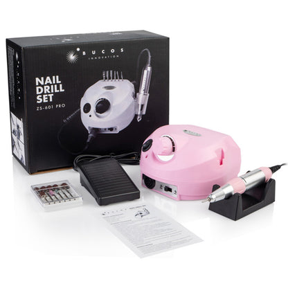 Фрезер Bucos Nail Drill ZS-601 Pro PINK  (35000/45W) + 6 фрез укр. інструкція