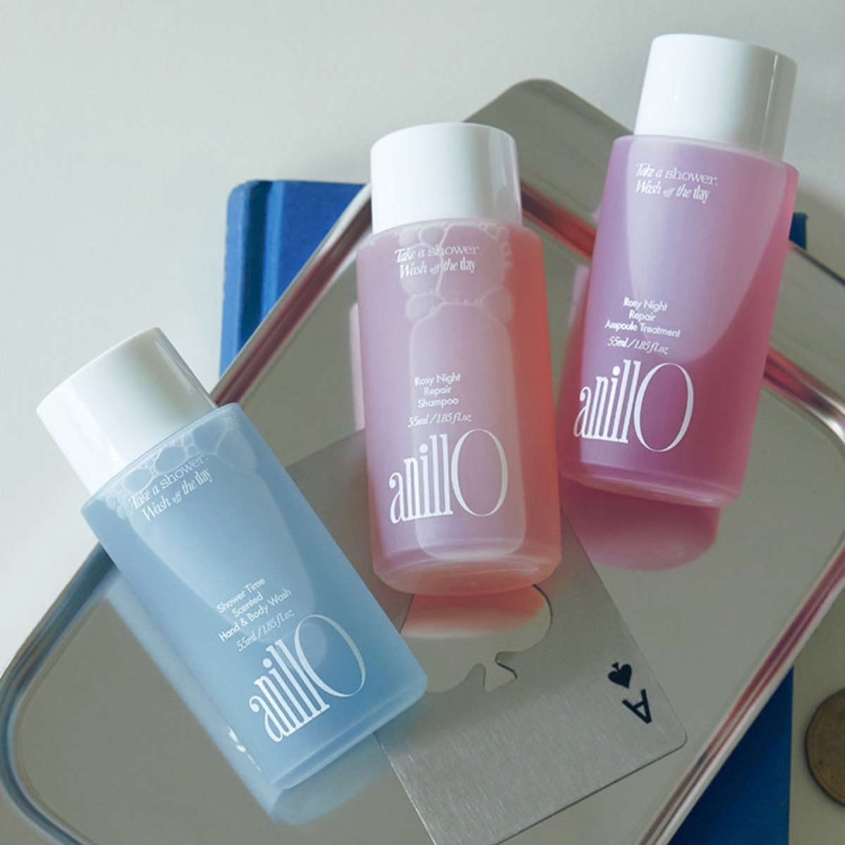 Набір для тіла Rosy Night & Shower Time Travel Shower Kit ANILLO 55мл*3шт