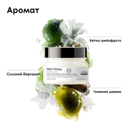 Маска для попередження металевих накопичень у волоссі Metal Detox L'Oreal Professionnel 250 мл
