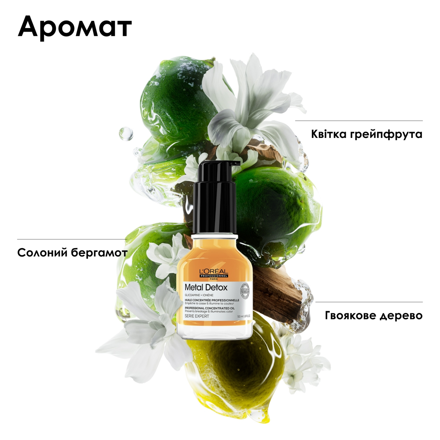 Олія для зменшення ламкості та захисту кольору волосся Metal Detox L'Oreal Professionnel 50 мл