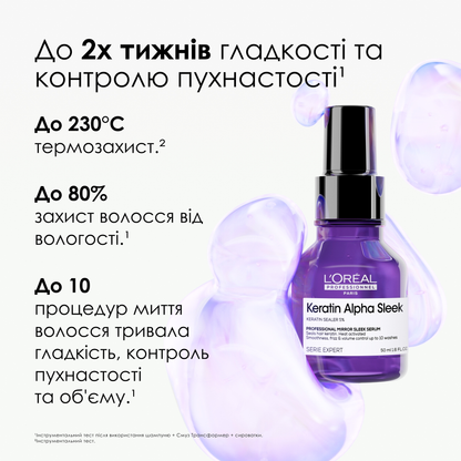 Сироватка для гладкості і контролю пухнастості волосся Keratin Alpha Sleek L'Oreal Professionnel 50 мл
