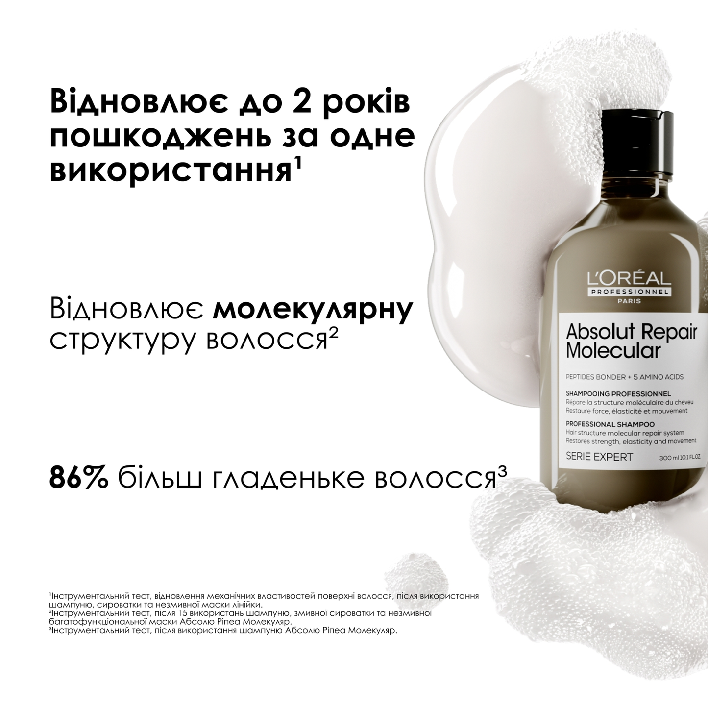 Шампунь для  молекулярного відновлення волосся Absolut Repair Molecular L'Oreal Professionnel 300 мл