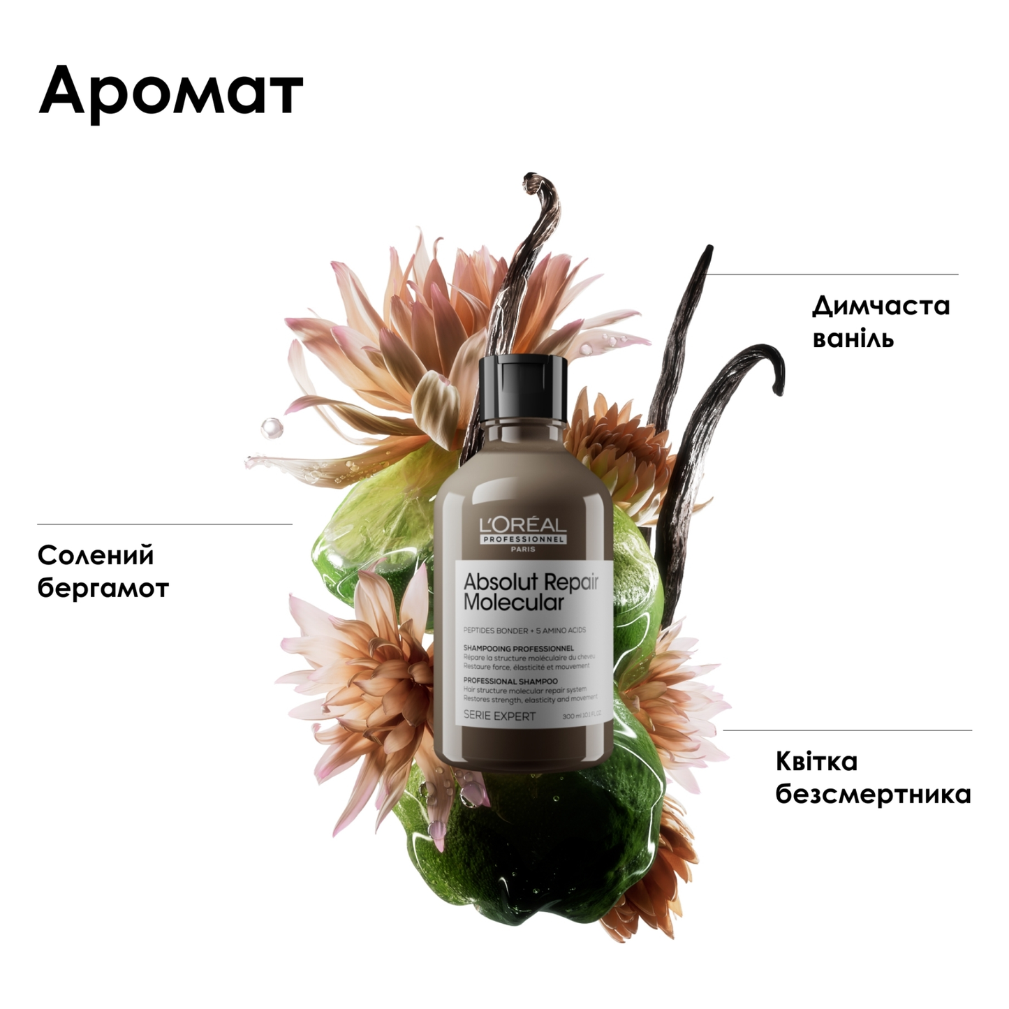 Шампунь для  молекулярного відновлення волосся Absolut Repair Molecular L'Oreal Professionnel 300 мл