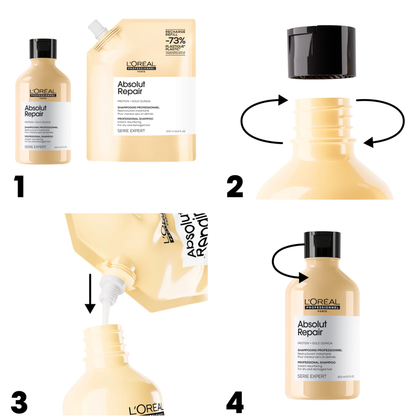 Відновлюючий шампунь для пошкодженого волосся РЕФІЛ ФОРМАТ Absolut Repair L'Oreal Professionnel 500 мл