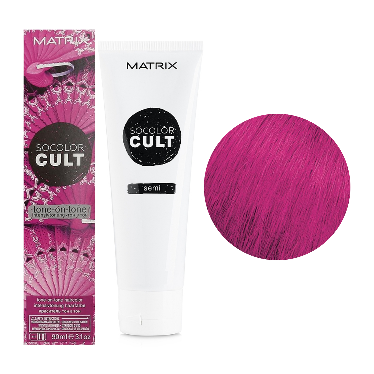 Семі-перманентна фарба прямої дії для волосся Socolor Cult Semi-Permanent Haircolor Matrix Фламенко Фуксія 90 мл