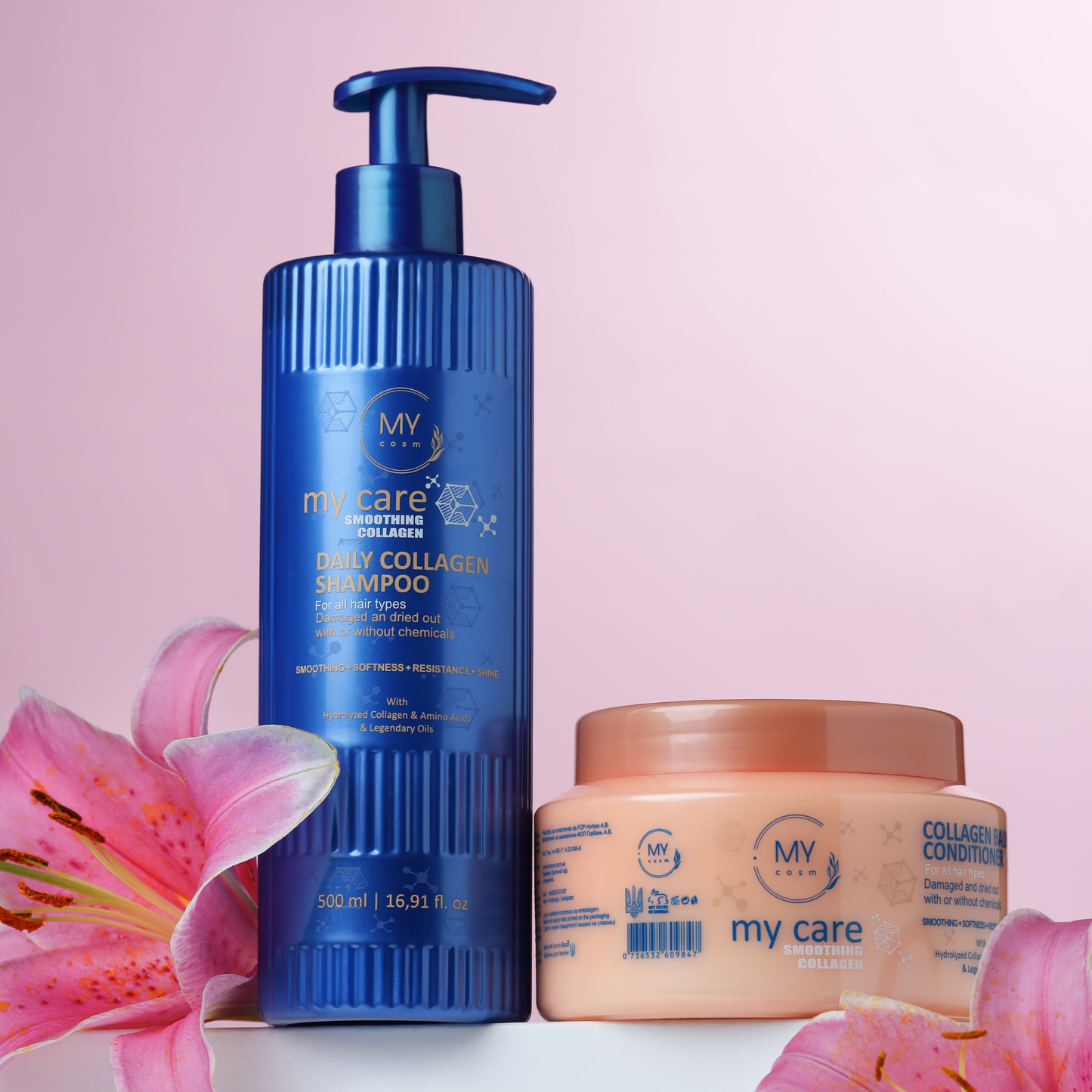 Кондиціонер для волосся щоденний розгладжуючий Daily Smoothing Collagen MY cosm, 500 мл