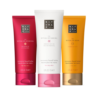 Набір бальзамів для рук Hand Care Bestsellers Ayurveda + Sakura + Mehr Rituals 3x70 мл