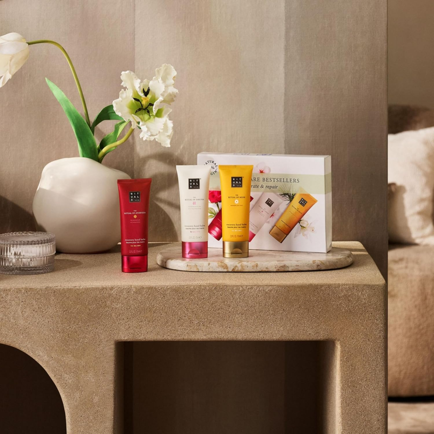 Набір бальзамів для рук Hand Care Bestsellers Ayurveda + Sakura + Mehr Rituals 3x70 мл