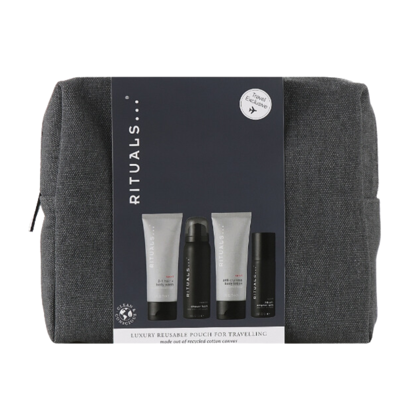 Набір дорожній для чоловіків з косметичкою Body Men's Care Travel Set Rituals