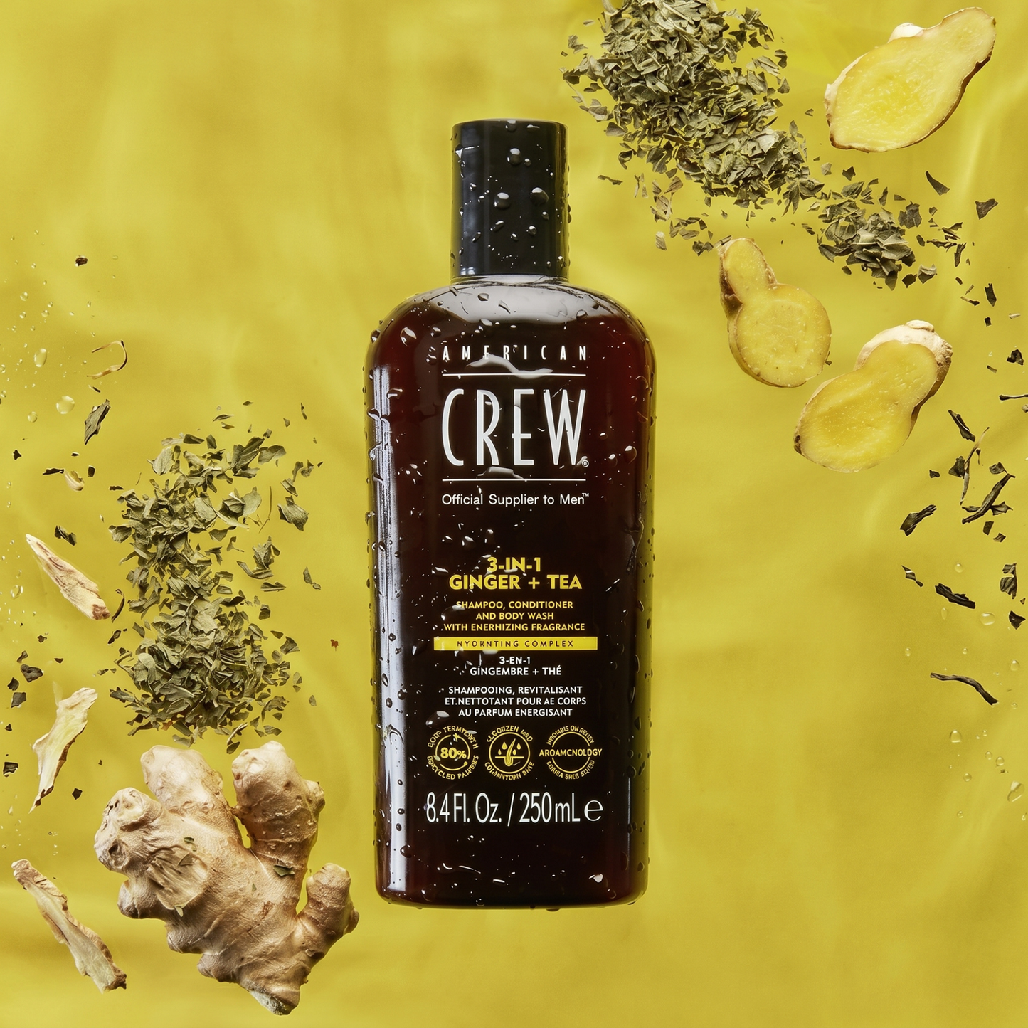 Засіб для догляду за волоссям та тілом 3-в-1 Ginger+Tea American Crew 250 мл