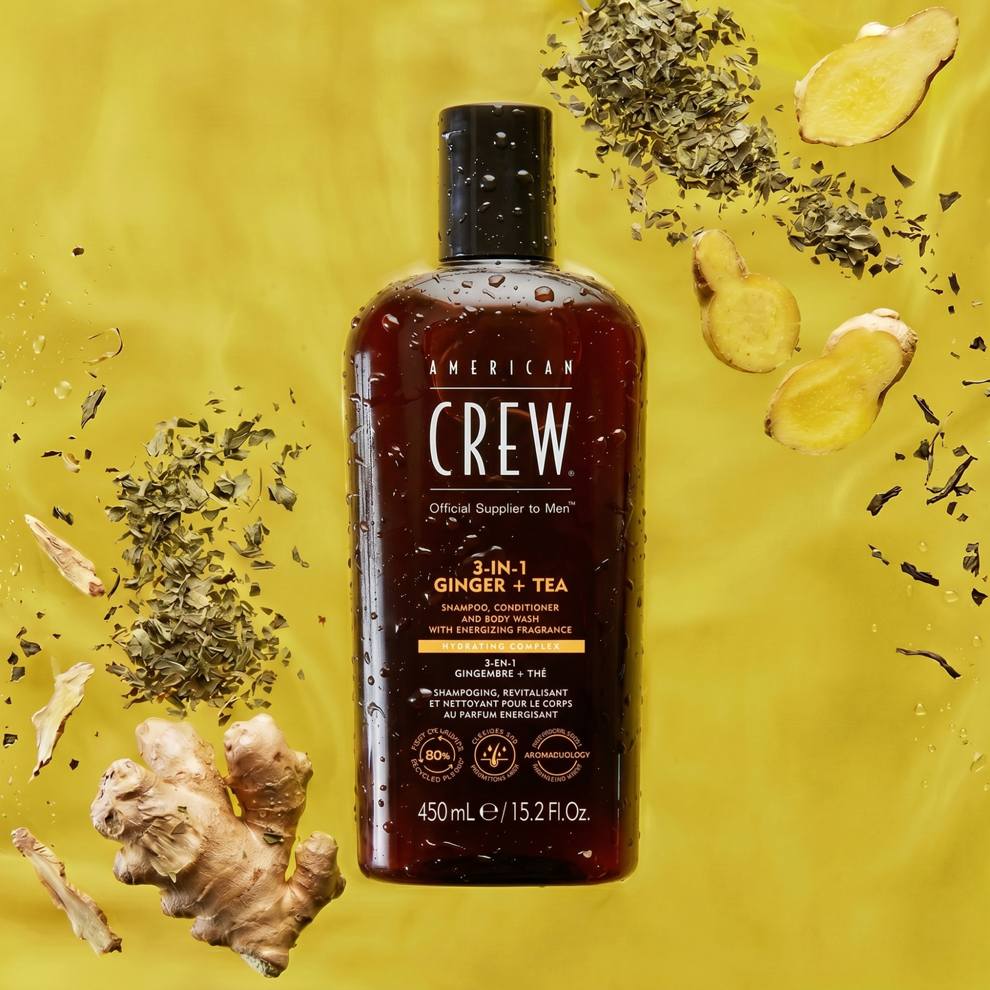 Засіб для догляду за волоссям та тілом 3-в-1 Ginger+Tea American Crew 450 мл