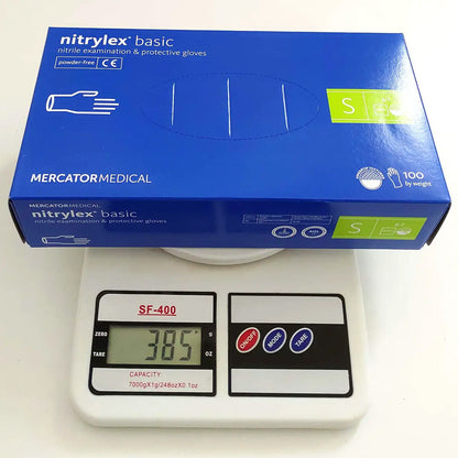 Рукавички нітрилові Mercator Medical Nitrylex Basic Сині, розмір S,(3.1 гр), 100 шт