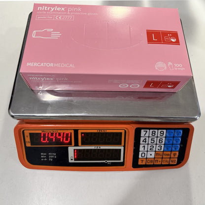 Рукавички нітрилові рожеві (3,5 г) Nitrylex Gloves pink L, 100 шт