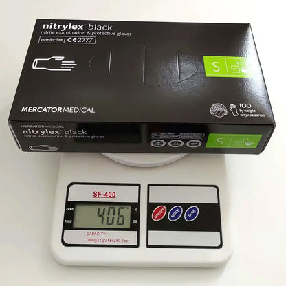 Нітрилові рукавички Nitrylex® Black чорні нестерильні, розмір S, (4,2 г.) - 100 шт