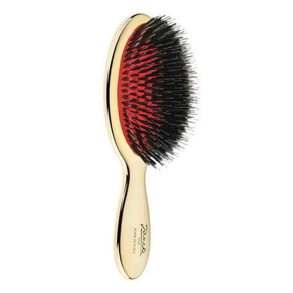 Щітка JANEKE Gold Hairbrush з натуральною щетиною кабана та нейлоном  XL