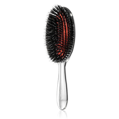 Щітка JANEKE Silver Hairbrush з натуральною щетиною кабана та нейлоном  XL
