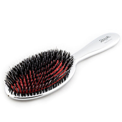 Щітка JANEKE Silver Hairbrush з натуральною щетиною кабана та нейлоном  XL