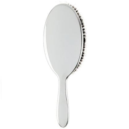 Щітка JANEKE Silver Hairbrush з натуральною щетиною кабана та нейлоном L