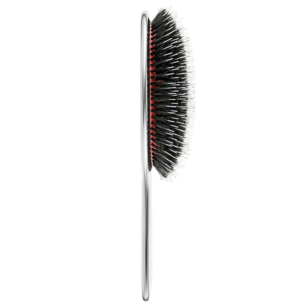 Щітка JANEKE Silver Hairbrush з натуральною щетиною кабана та нейлоном L