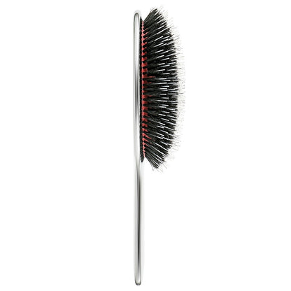 Щітка JANEKE Silver Hairbrush з натуральною щетиною кабана та нейлоном L