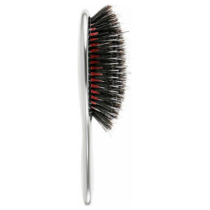Щітка JANEKE Silver Hairbrush з натуральною щетиною кабана та нейлоном M