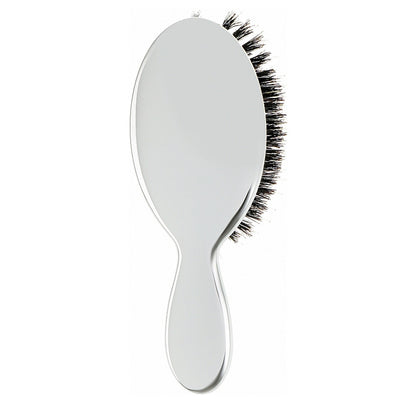 Щітка JANEKE Silver Hairbrush з натуральною щетиною кабана та нейлоном M