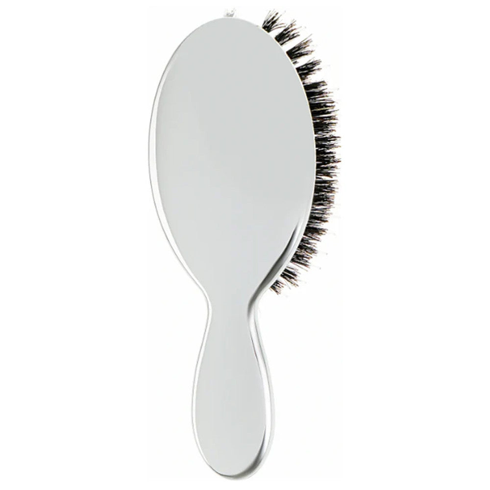 Щітка JANEKE Silver Hairbrush з натуральною щетиною кабана та нейлоном S