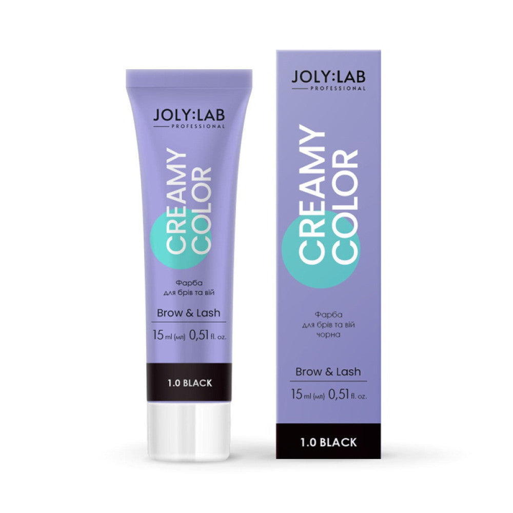 Фарба для брів та вій Joly:Lab Creamy Color Brow & Lash черная, 15 мл