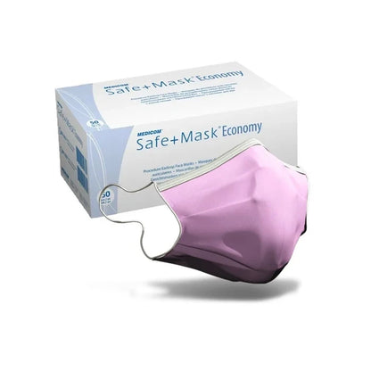 Маски процедурні одноразові (рожеві) SAFE+MASK Economy MEDICOM 50шт