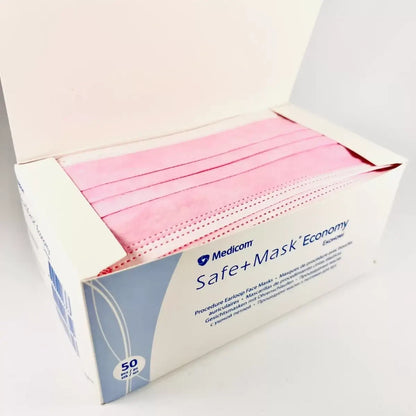 Маски процедурні одноразові (рожеві) SAFE+MASK Economy MEDICOM 50шт