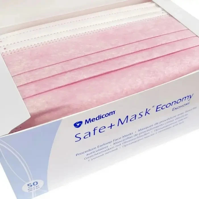 Маски процедурні одноразові (рожеві) SAFE+MASK Economy MEDICOM 50шт