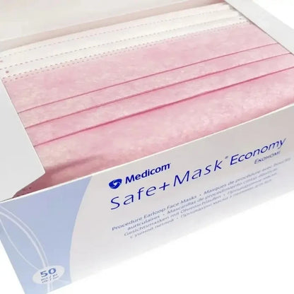 Маски процедурні одноразові (рожеві) SAFE+MASK Economy MEDICOM 50шт