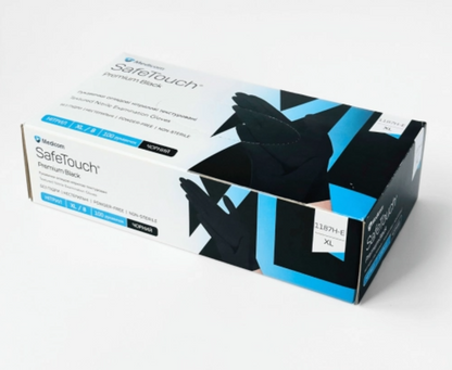 Рукавички нітрілові (чорні) SafeTouch Premium Black MEDICOM 5,0 г 100шт XL