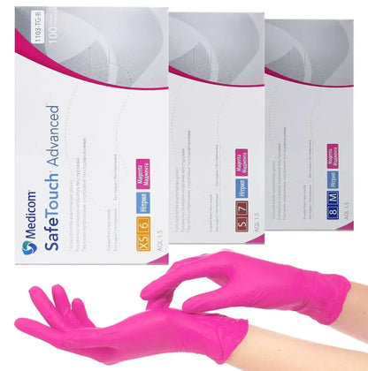 Рукавички нітрілові (маджента) SafeTouch MAGENTA MEDICOM 3,5 г 100шт XS