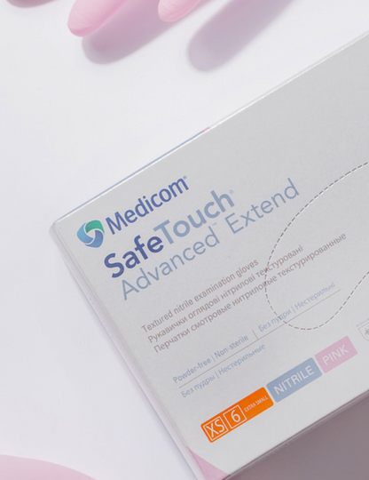 Рукавички нітрілові (рожеві) SafeTouch Extend Pink MEDICOM 3,8 г 100шт XS