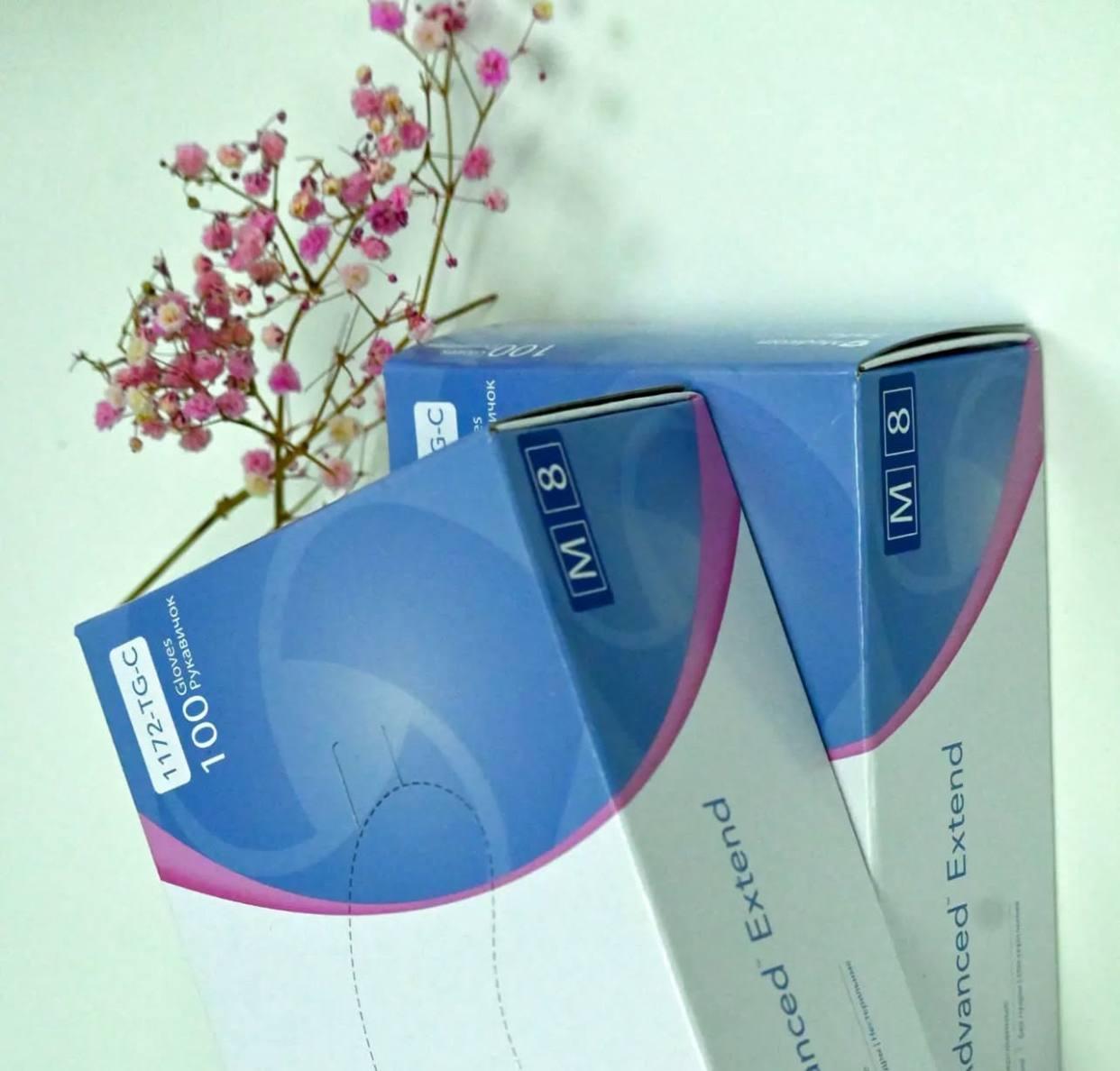 Рукавички нітрілові (рожеві) SafeTouch Extend Pink MEDICOM 3,8 г 100шт M